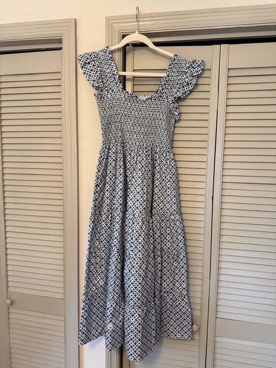 Hill House Dresses & Skirts - Hill House Blue and White Smocked Maxi Dress with Flutter Sleeves